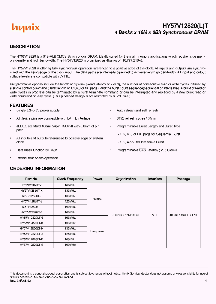 HY57V12820LT-P_7334229.PDF Datasheet