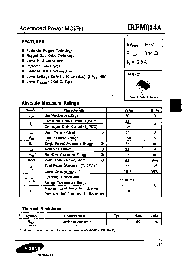 IRFM014A_7335388.PDF Datasheet