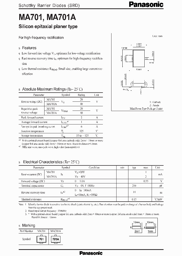 PANASONICCORP-MA701ATX_7335756.PDF Datasheet