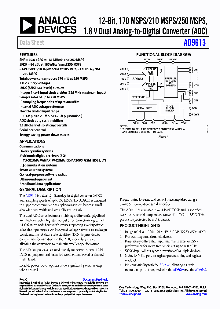 AD9613BCPZRL7-210_7337790.PDF Datasheet