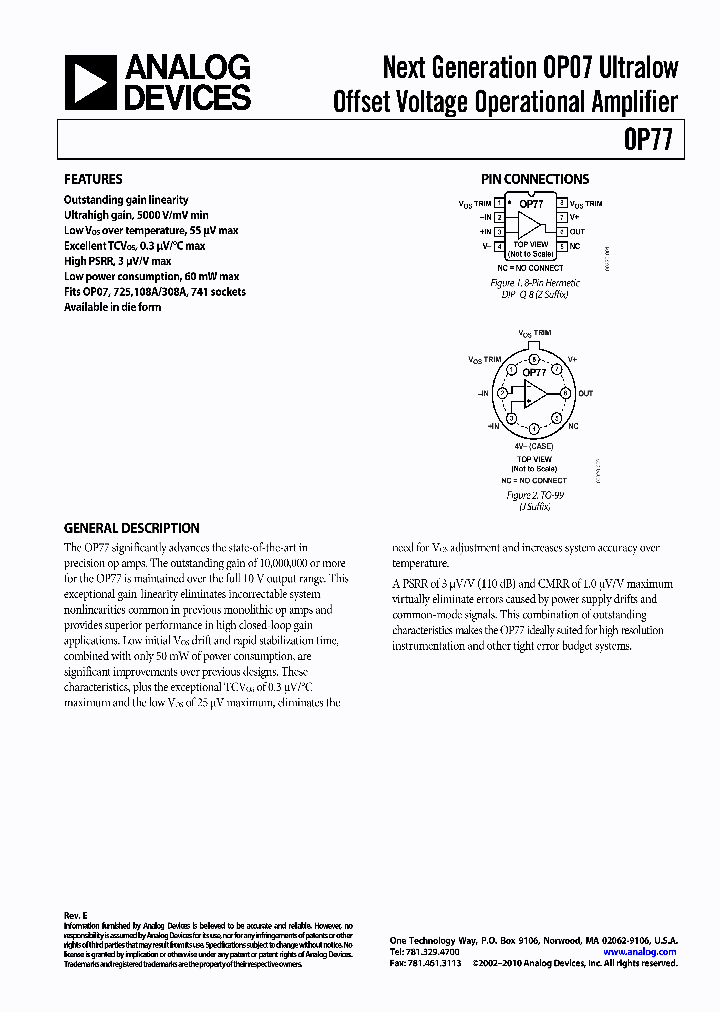 OP77NBC_7337822.PDF Datasheet