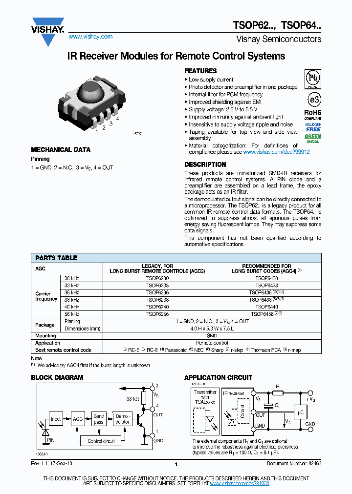 TSOP6238TR_7338304.PDF Datasheet