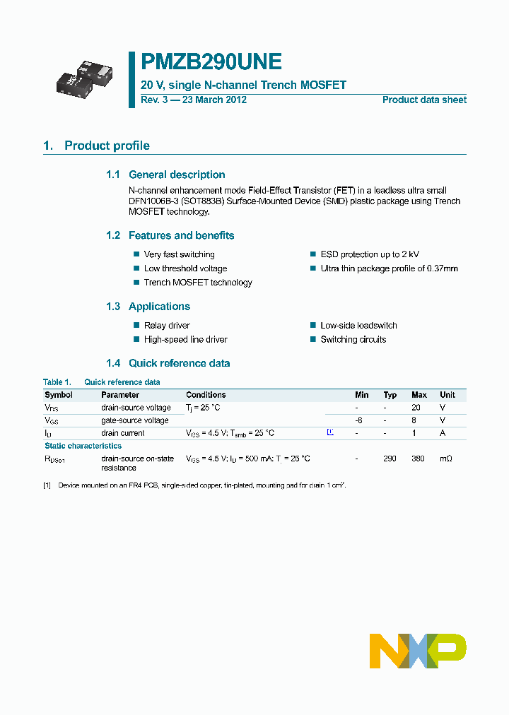 PMZB290UNE_7339605.PDF Datasheet
