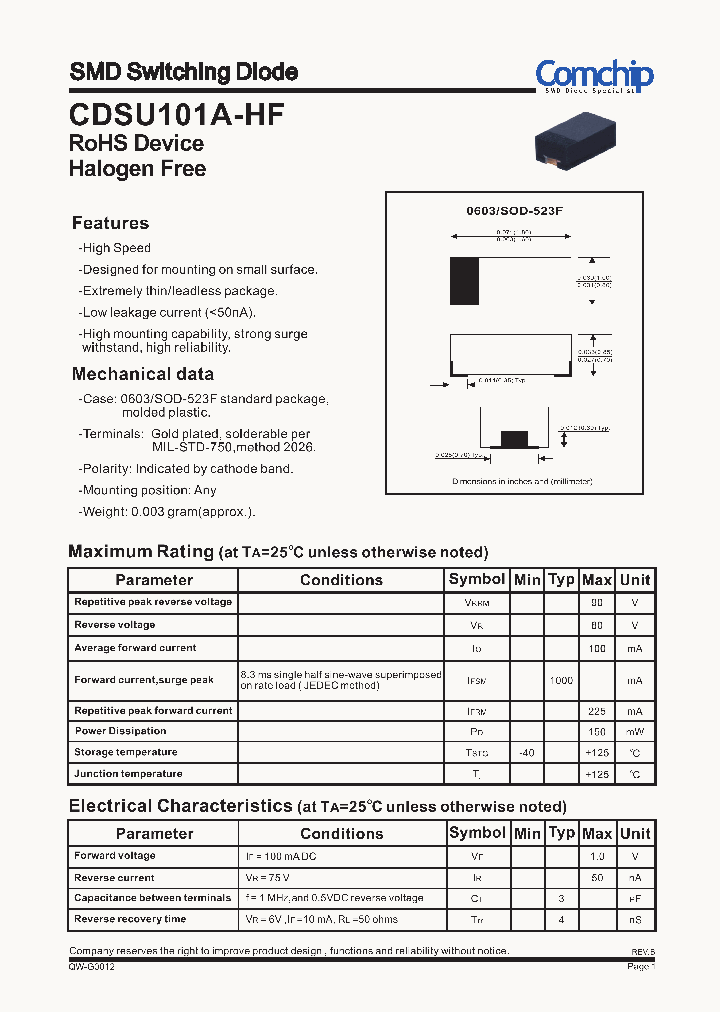 CDSU101A-HF_7339645.PDF Datasheet