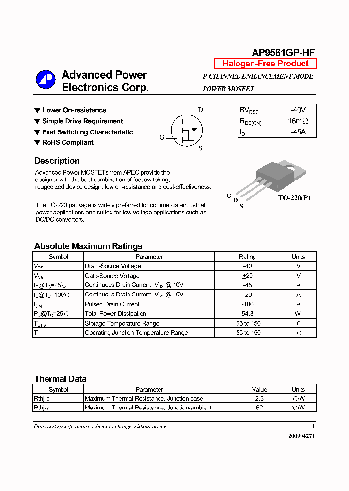 AP9561GP-HF_7339935.PDF Datasheet