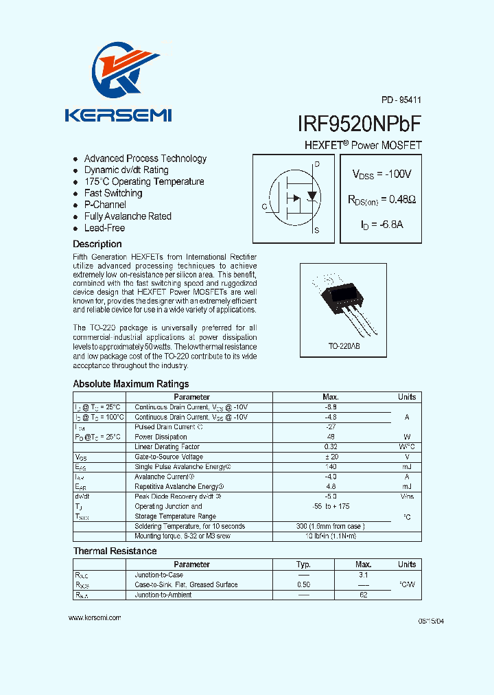 IRF9520NPBF_7339999.PDF Datasheet