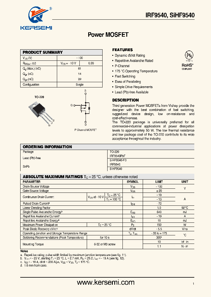 IRF9540_7340000.PDF Datasheet