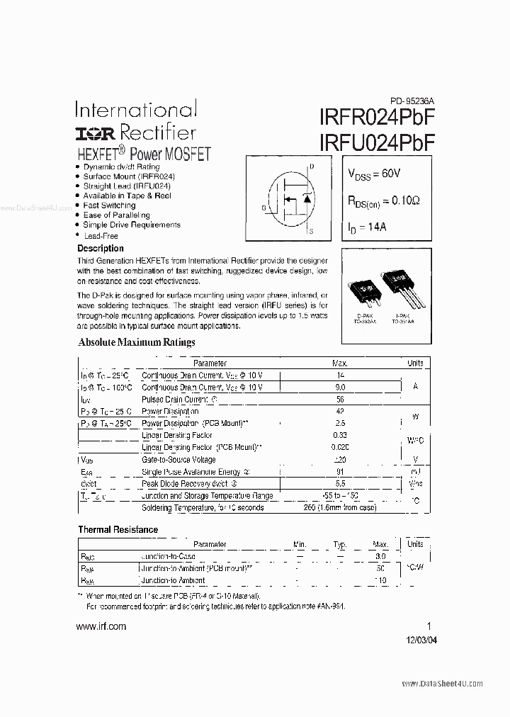 IRFU024PBF_7340228.PDF Datasheet