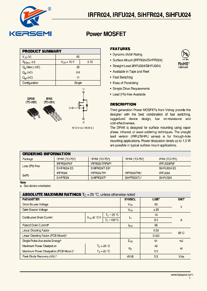 IRFU024_7340231.PDF Datasheet