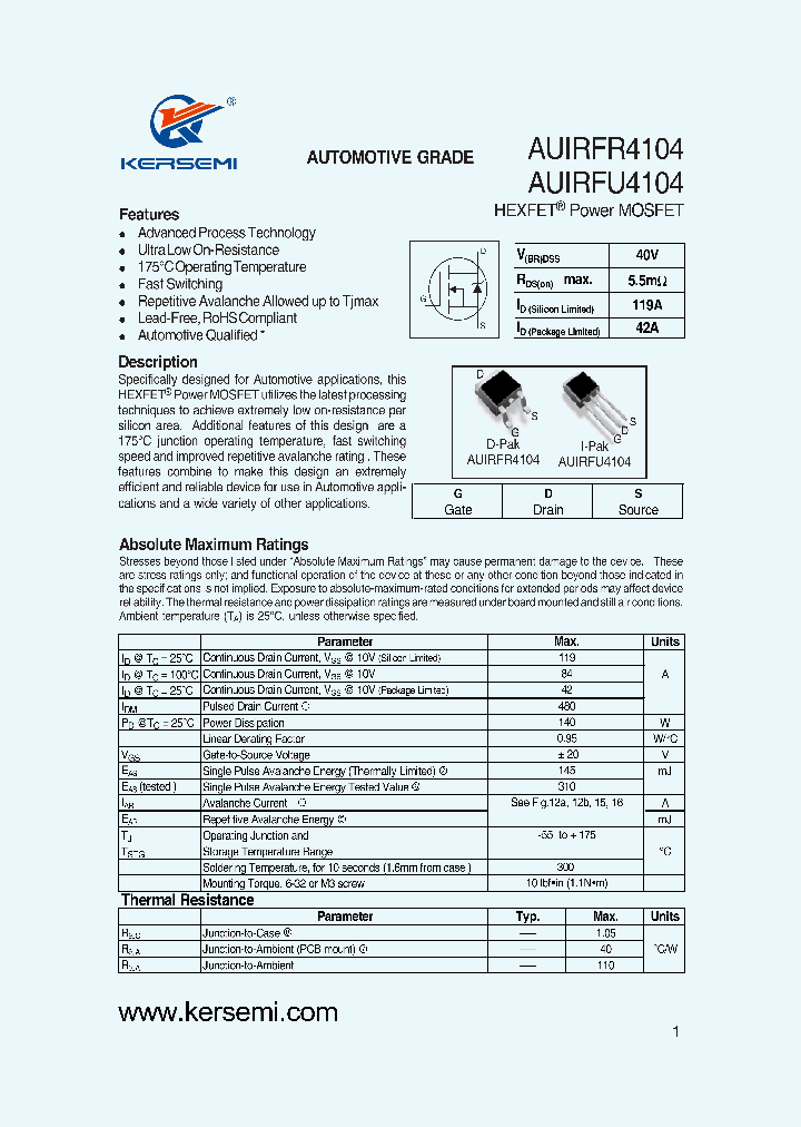AUIRFU4104_7340233.PDF Datasheet