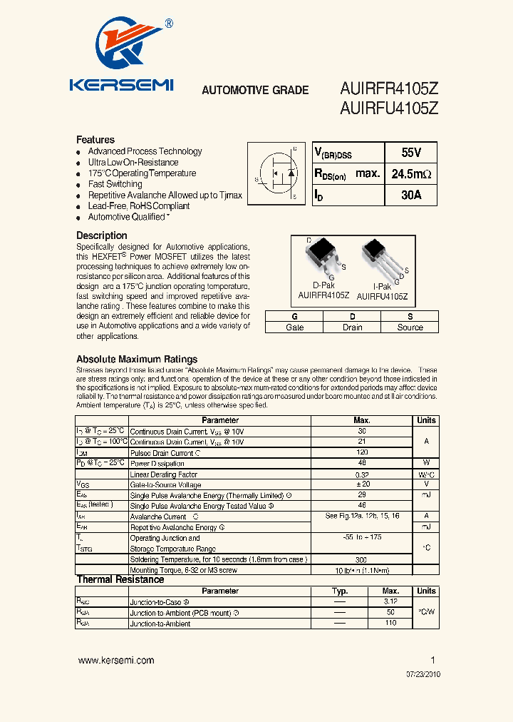 AUIRFU4105Z_7340234.PDF Datasheet