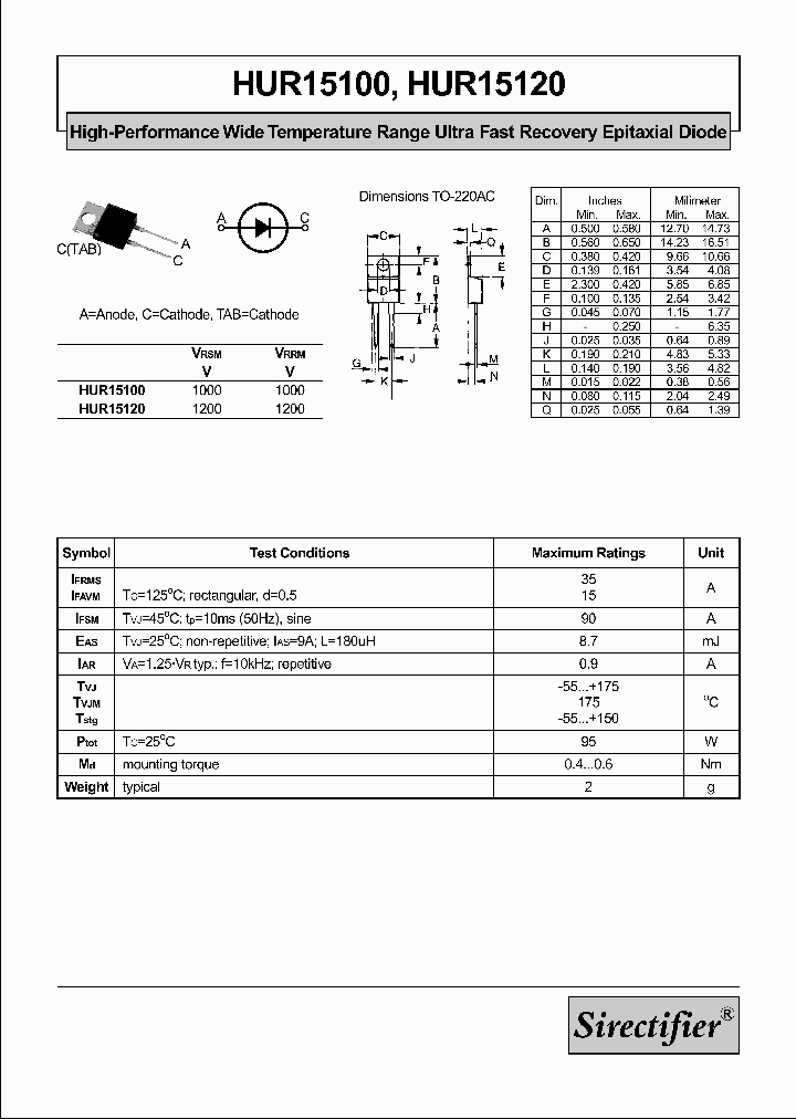 HUR15100_7340643.PDF Datasheet
