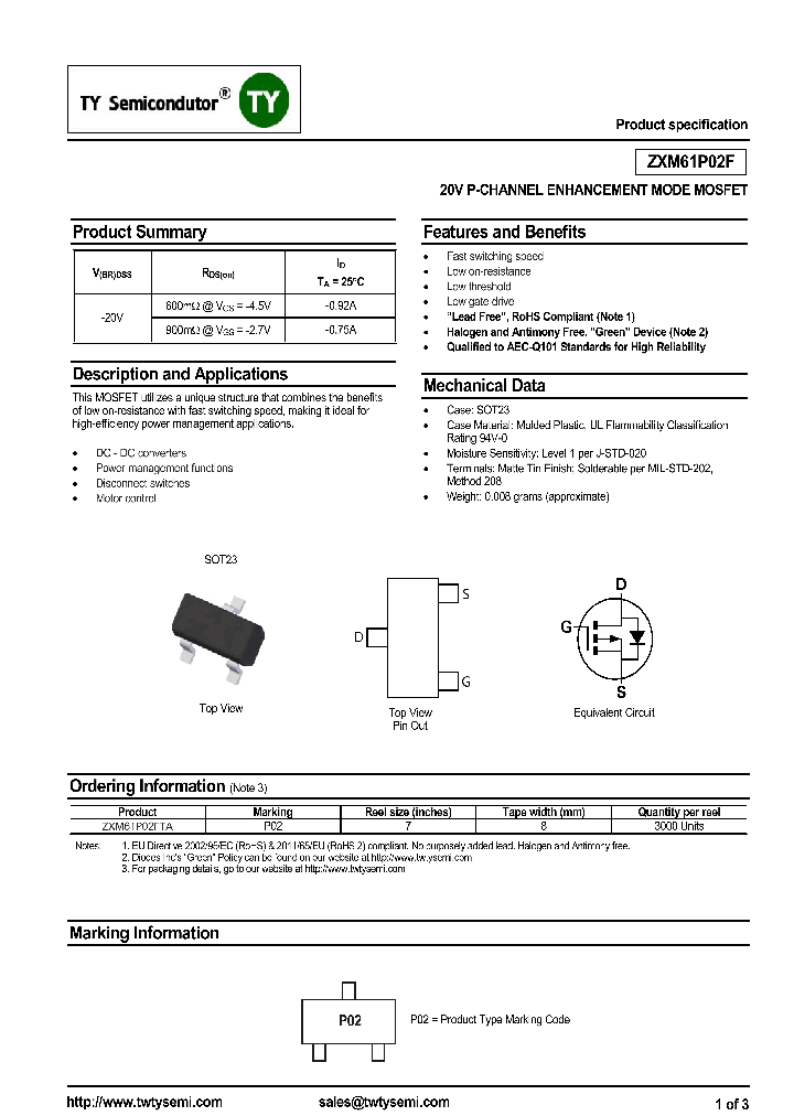 ZXM61P02F_7340846.PDF Datasheet