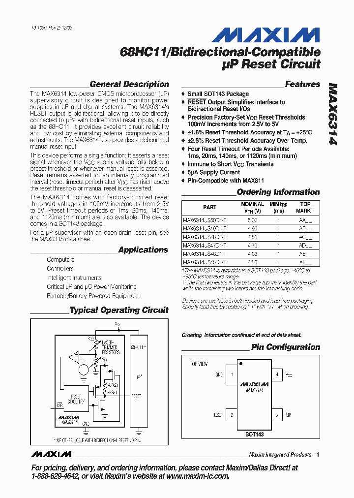 MAX6314US40D1-T_7342051.PDF Datasheet