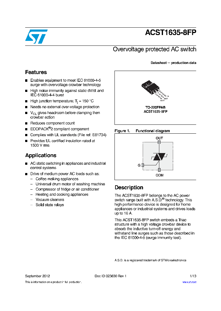 ACST1635-8FP_7342621.PDF Datasheet