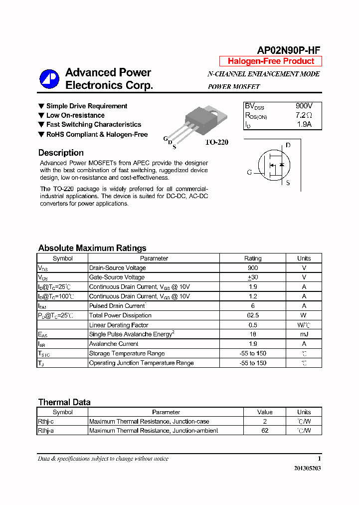 AP02N90P-HF_7346158.PDF Datasheet