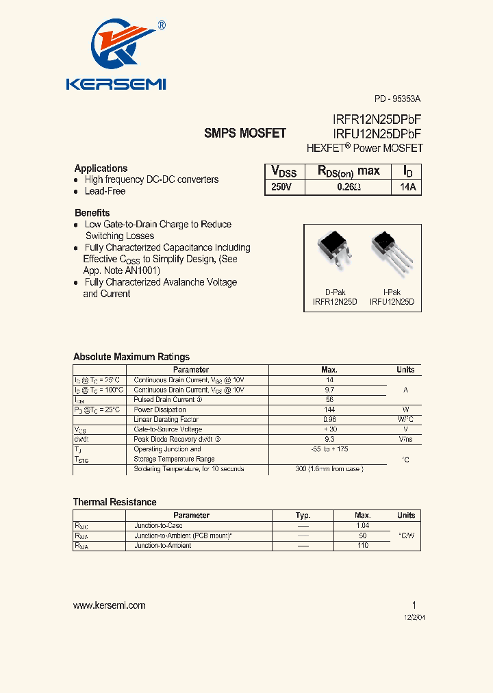 IRFR12N25DPBF_7348619.PDF Datasheet