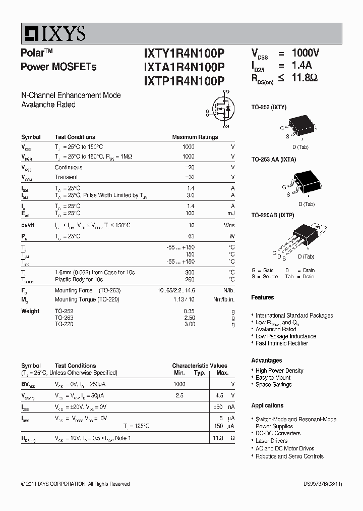 IXTA1R4N100P_7352723.PDF Datasheet