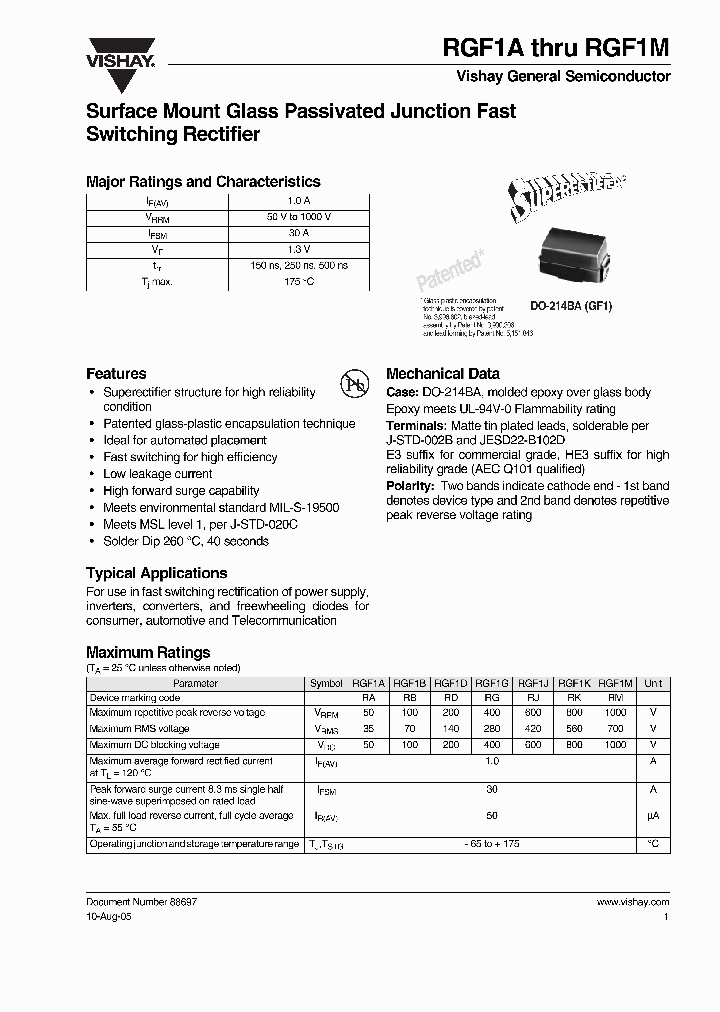 RGF1J-E3_7357488.PDF Datasheet