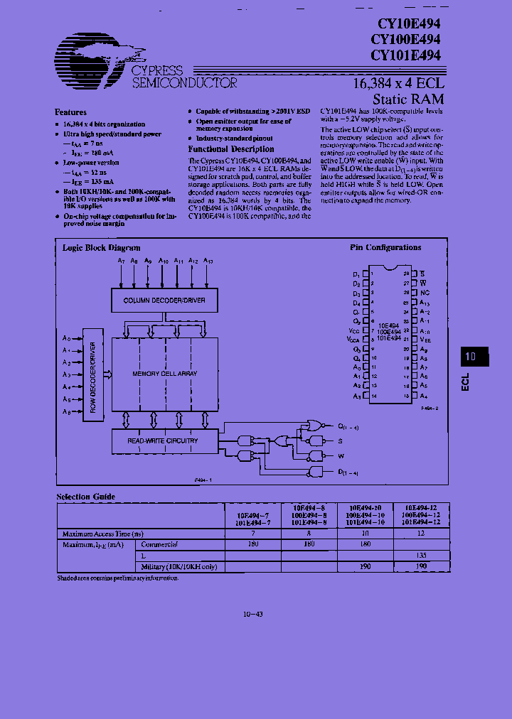 CYPRESSSEMICONDUCTORCORP-CY10E494-8VC_7362386.PDF Datasheet