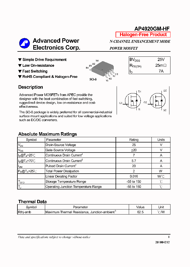 AP4920GM-HF_7369608.PDF Datasheet