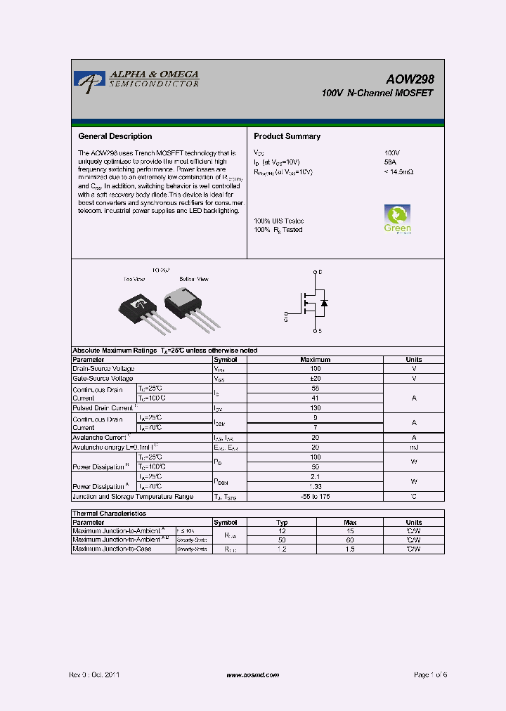 AOW298_7369633.PDF Datasheet