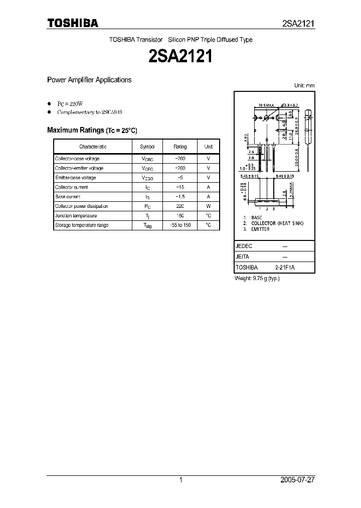 2SA2121-O_7369953.PDF Datasheet