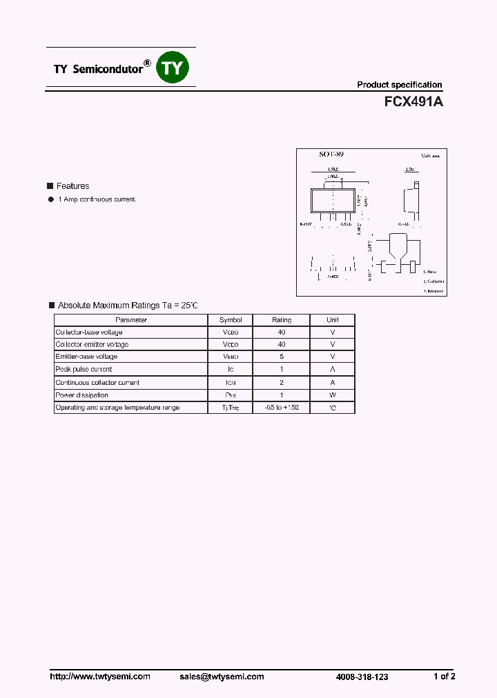 FCX491A_7370341.PDF Datasheet
