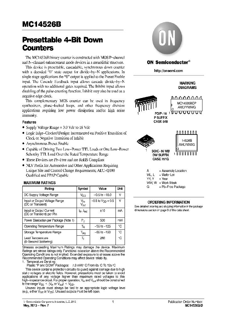 MC14526BCPG_7372310.PDF Datasheet