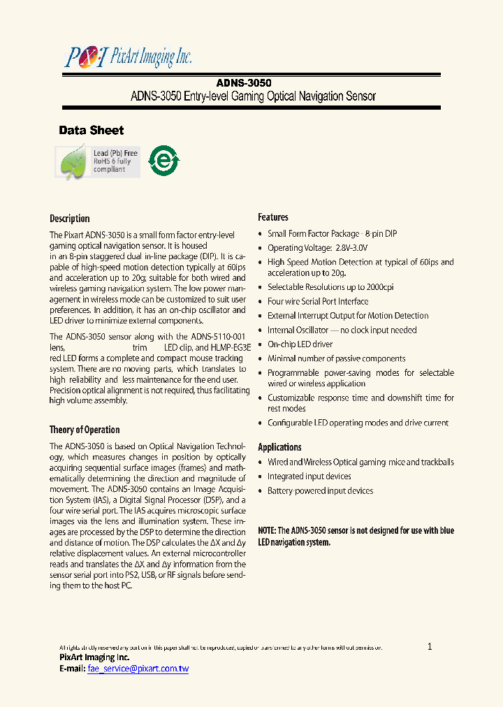 ADNS-3050_7374355.PDF Datasheet