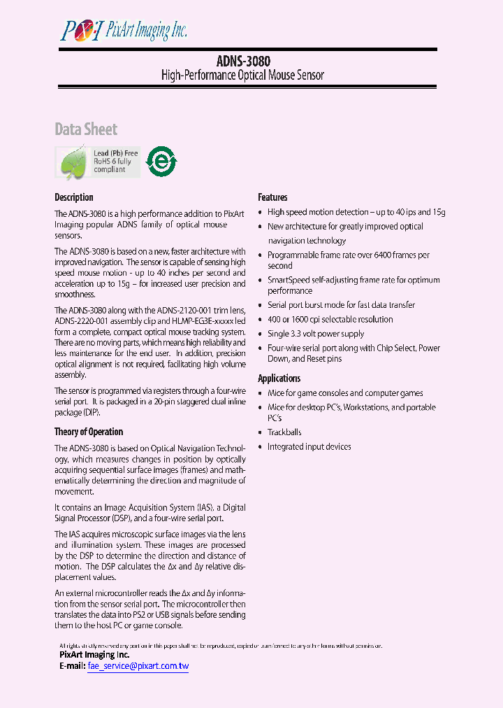 ADNS-3080_7374356.PDF Datasheet