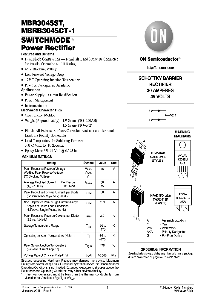 MBR3045ST11_7374660.PDF Datasheet