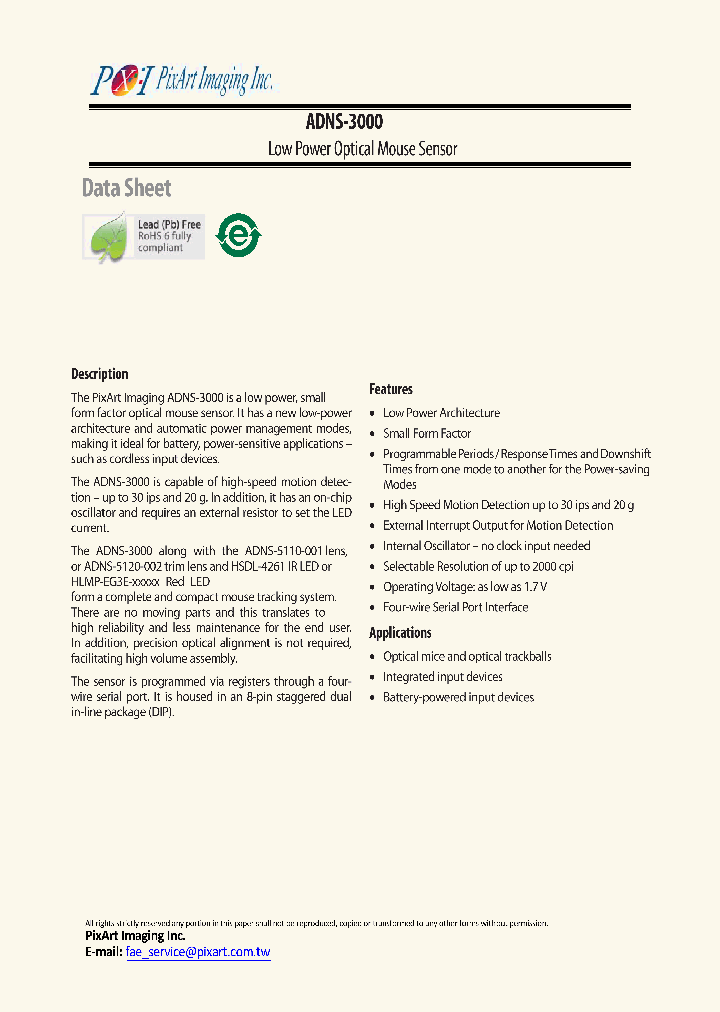 ADNS-3000_7374354.PDF Datasheet