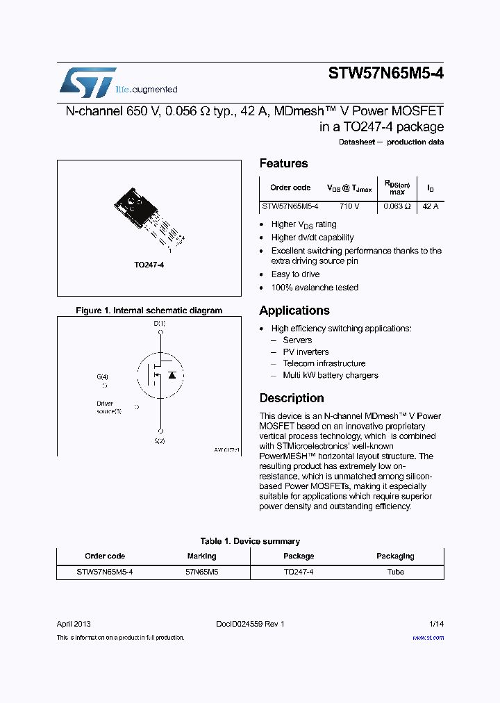 STW57N65M5-4_7380960.PDF Datasheet