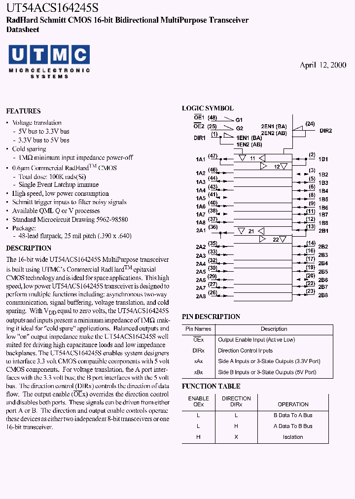 UT54ACS164245S-UQCR_7382615.PDF Datasheet