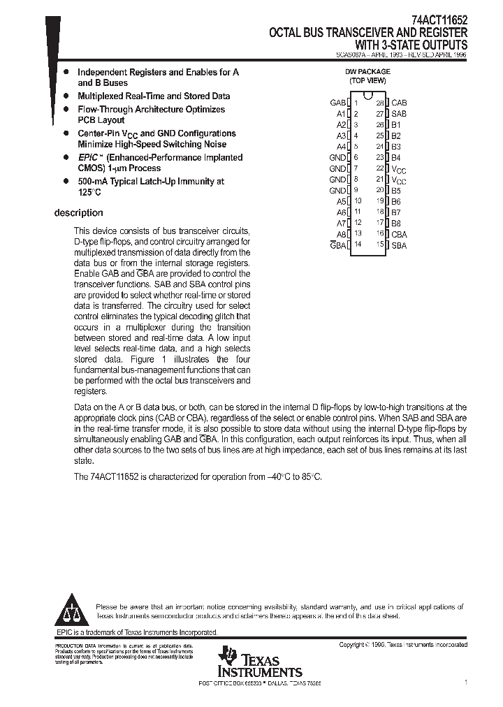 74ACT11652DWR_7382637.PDF Datasheet