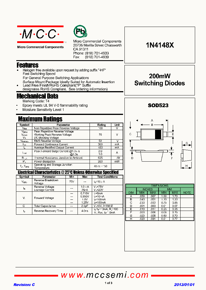 1N4148X-TP_7384397.PDF Datasheet
