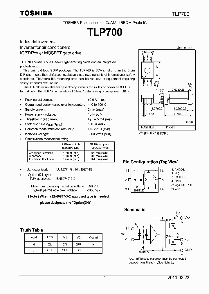 TLP700_7385427.PDF Datasheet