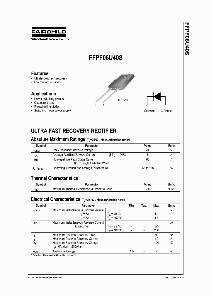 FFPF06U40STU_7383247.PDF Datasheet