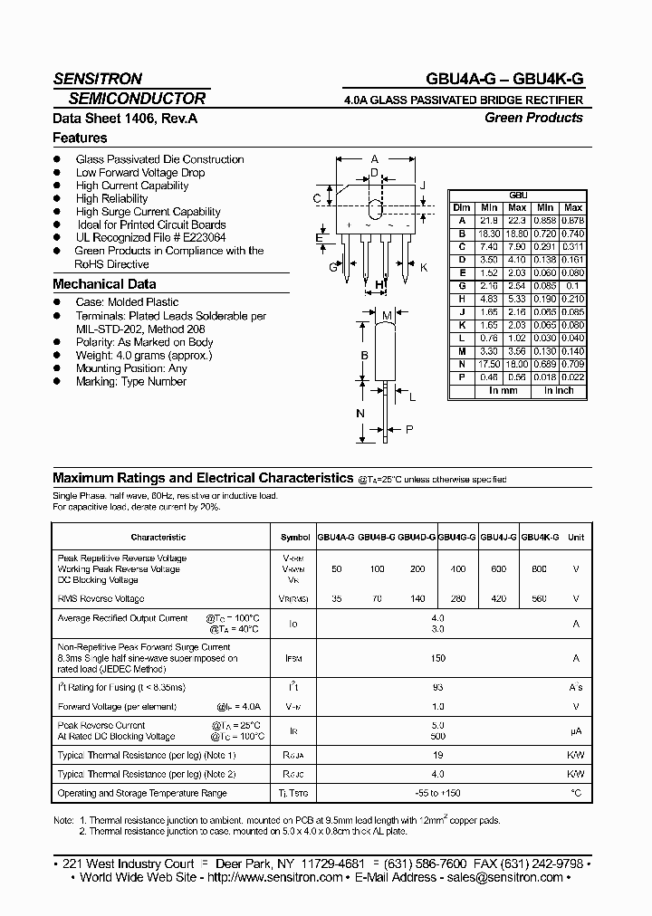 GBU4J-G_7387488.PDF Datasheet