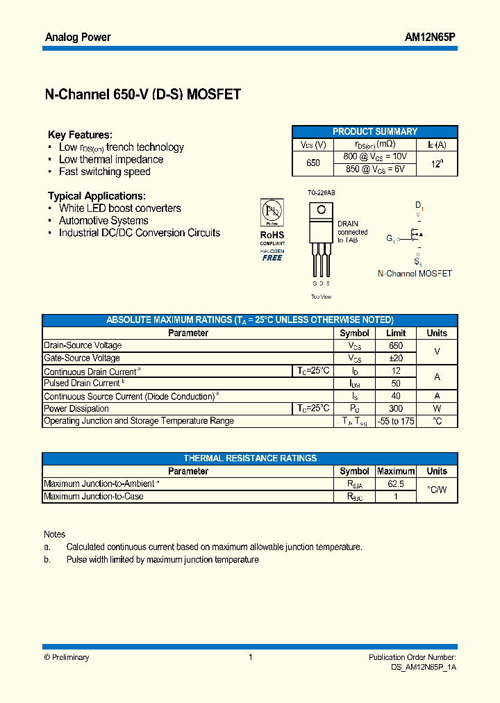 AM12N65P_7388566.PDF Datasheet