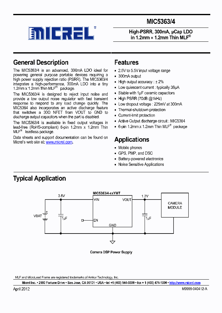 MIC5364-33YMT_7391114.PDF Datasheet