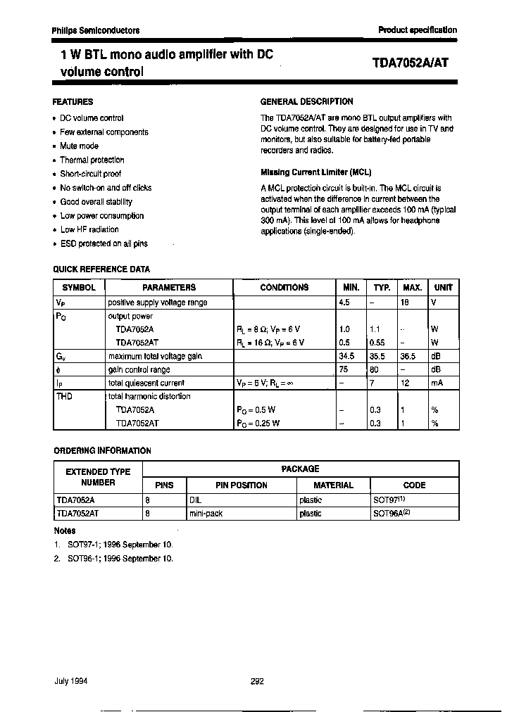 TDA7052A-T_7392014.PDF Datasheet
