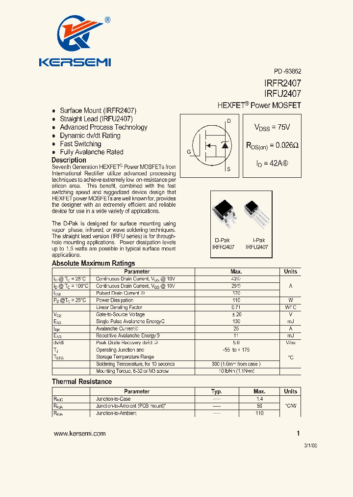 IRFR2407_7394183.PDF Datasheet