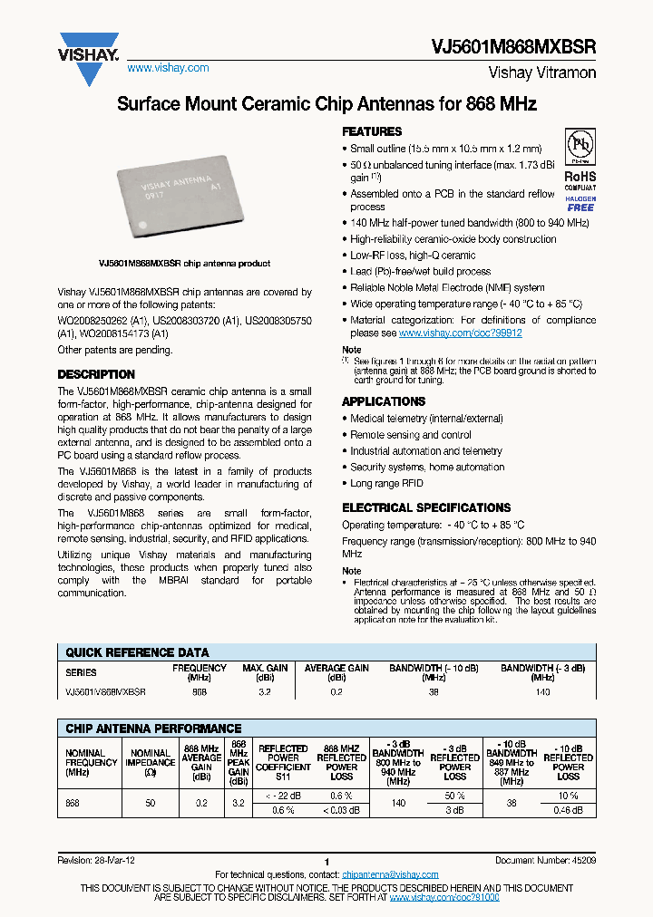 VJ5601M868MXBSR_7395426.PDF Datasheet