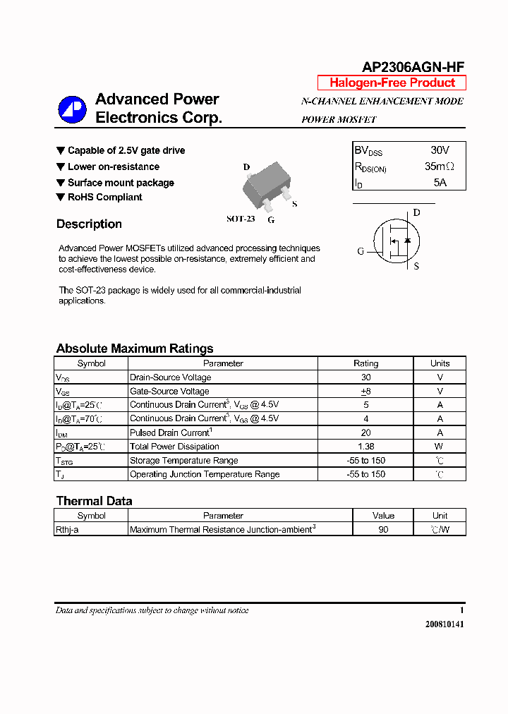 AP2306AGN-HF_7397087.PDF Datasheet