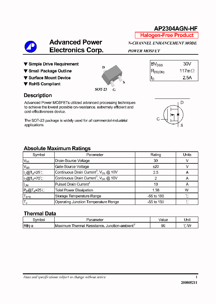 AP2304AGN-HF_7397084.PDF Datasheet
