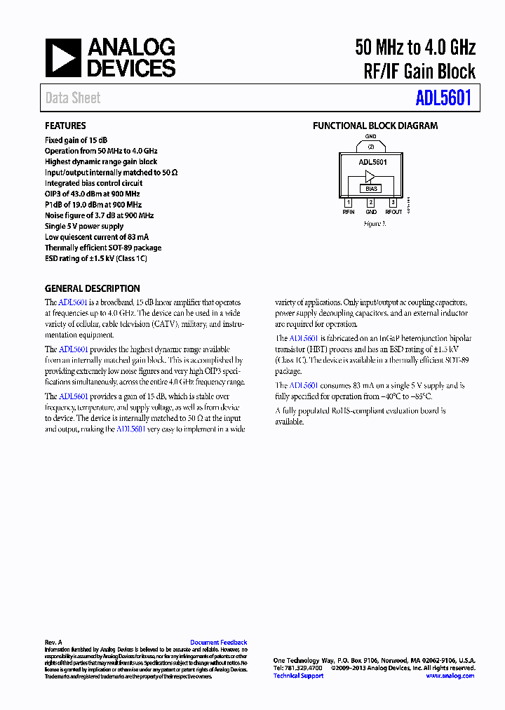 ADL5601ARKZ_7397642.PDF Datasheet