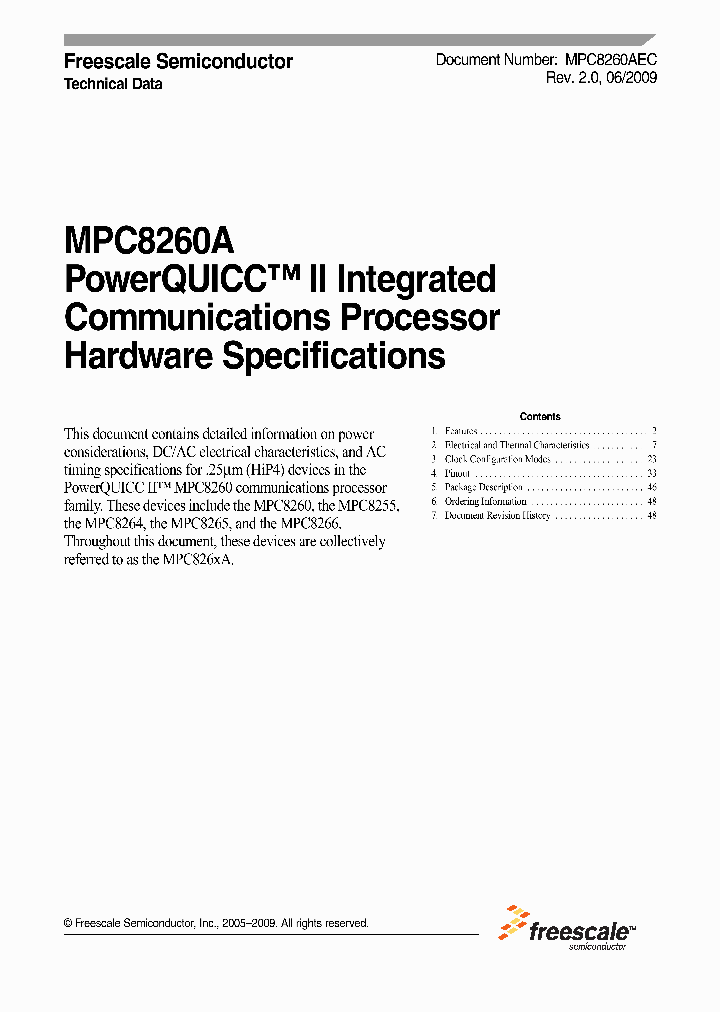 XPC8260ZUIFBC_7399903.PDF Datasheet