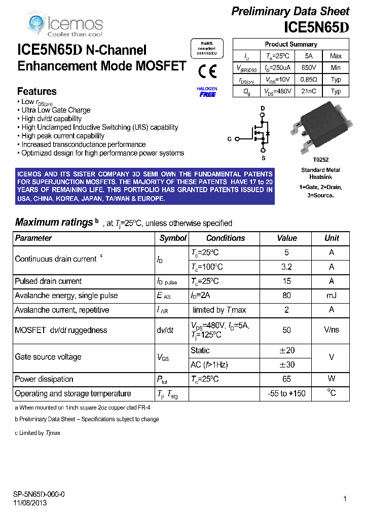 ICE5N65D_7408818.PDF Datasheet